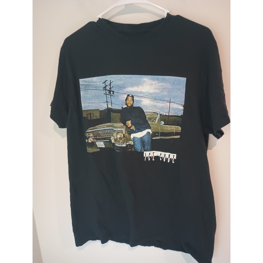 Ice Cube T Shirt Mens L Black Graphic Lowrider Impala Hip Hop Concert Rap Tee